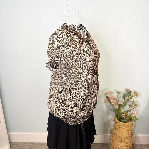 Cute vintage y2k animal print babydoll blouse top - Picture 4 of 6